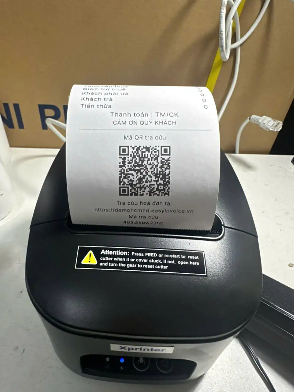 Máy in hóa đơn EasyPos Xprinter XP-Q80BS (USB + LAN)