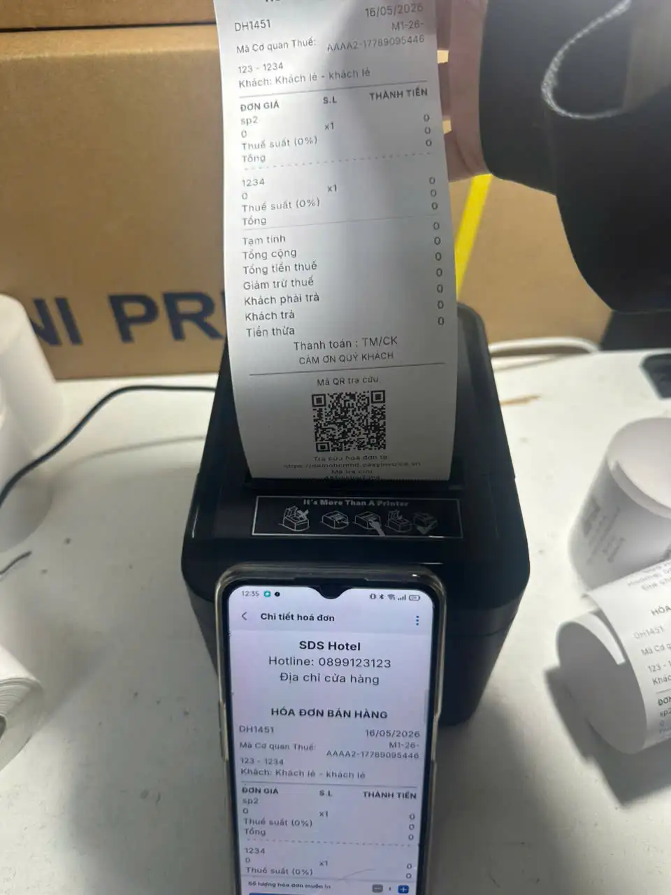 Máy in hoá đơn Zywell ZY-Q822 Máy In Hóa Đơn Zywell Q822 (USB + LAN) In Phần Mềm EasyPos