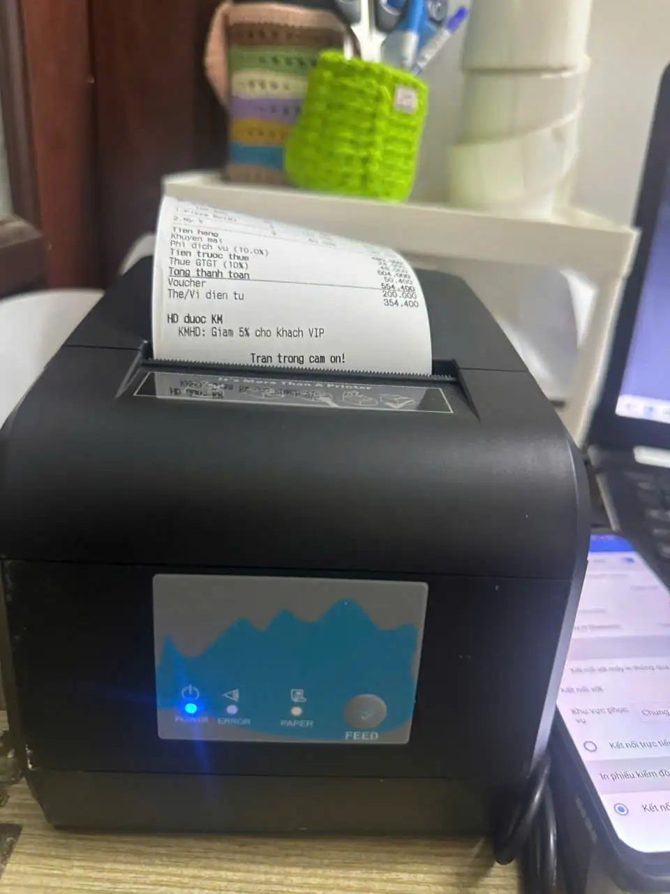 máy in bill CukCuk không dây Máy In Wifi Không Dây ZY908 Kết Nối Phần Mềm CukCuk