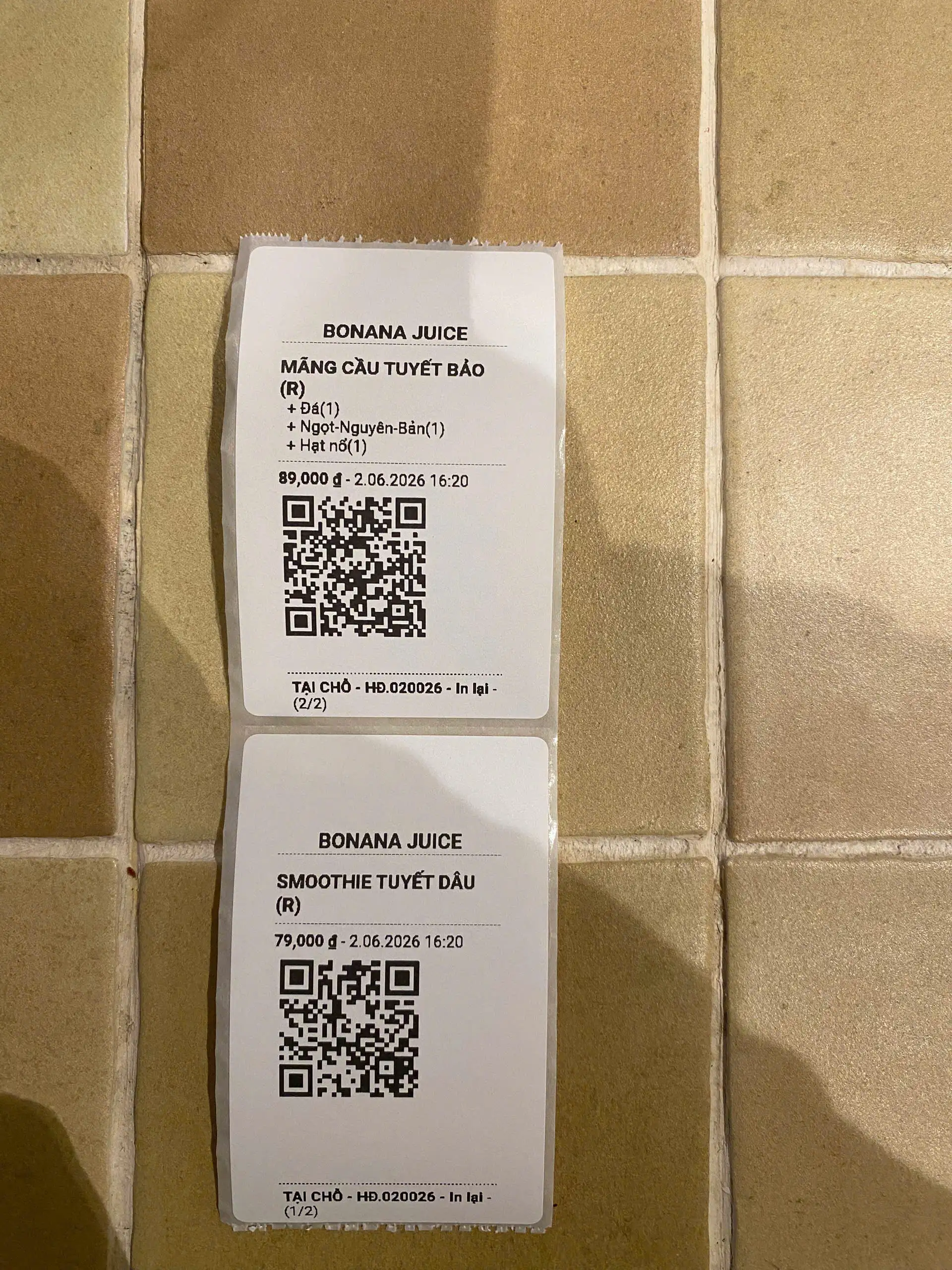 Giấy In Tem Trà Sữa 40x60mm Dài 30m