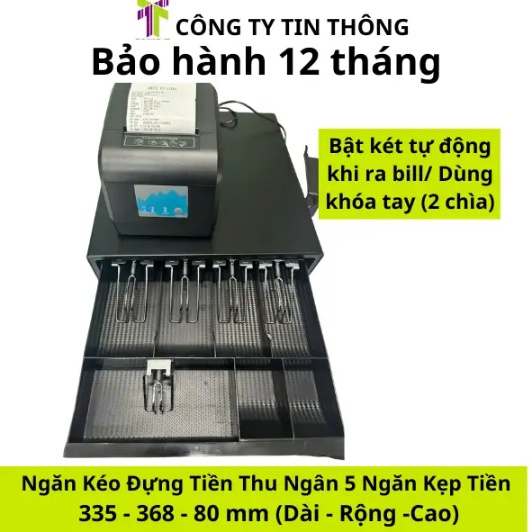 Ngăn Kéo Đựng Tiền Thu Ngân 5 Ngăn Kẹp Tiền