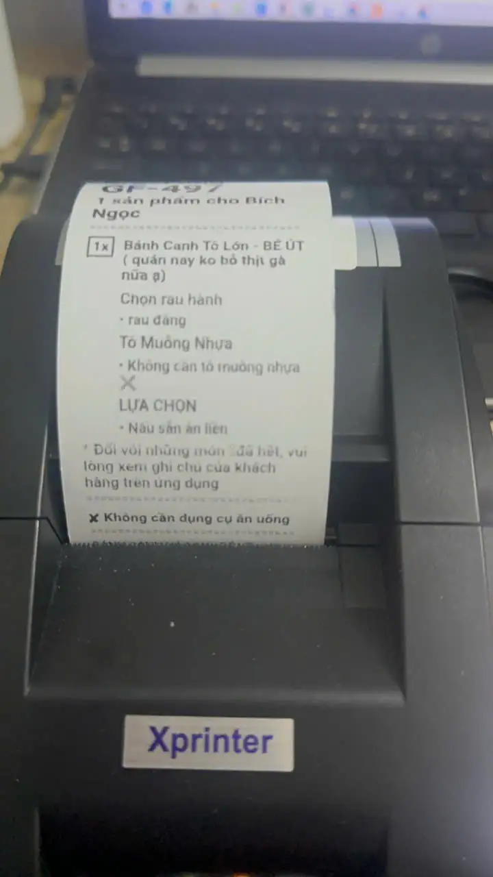 Máy in đơn Grab Food, Grab Merchant MÁY IN BILL GRABFOOD BLUETOOTH K58 XPRINTER XP-58IIH CẮM ĐIỆN