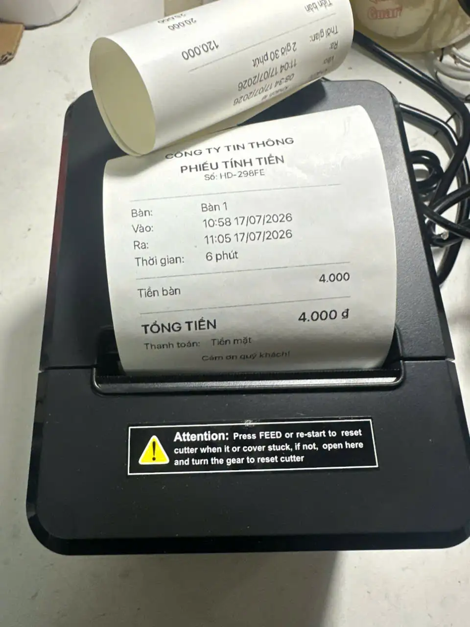 máy in app tính tiền giờ Máy In Nhiệt Xprinter WiFi Không Dây T80W In App Tính Tiền Giờ