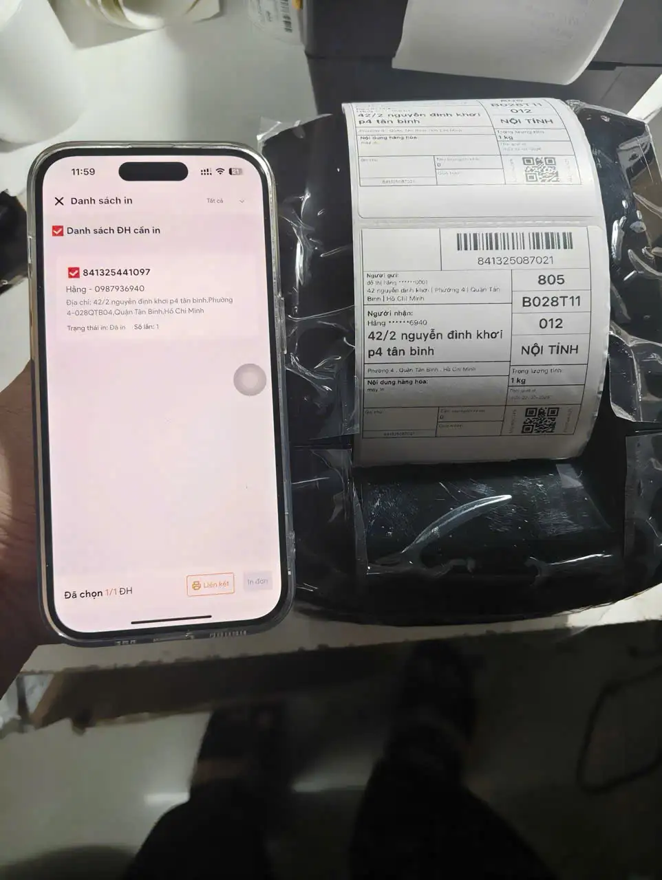Máy In Tem Mã Vận Đơn J&T Trên Điện Thoại Xprinter 365B
