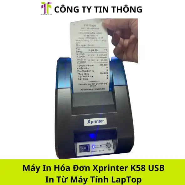 MÁY IN HÓA ĐƠN XPRINTER K58 [USB IN TỪ MÁY TÍNH]