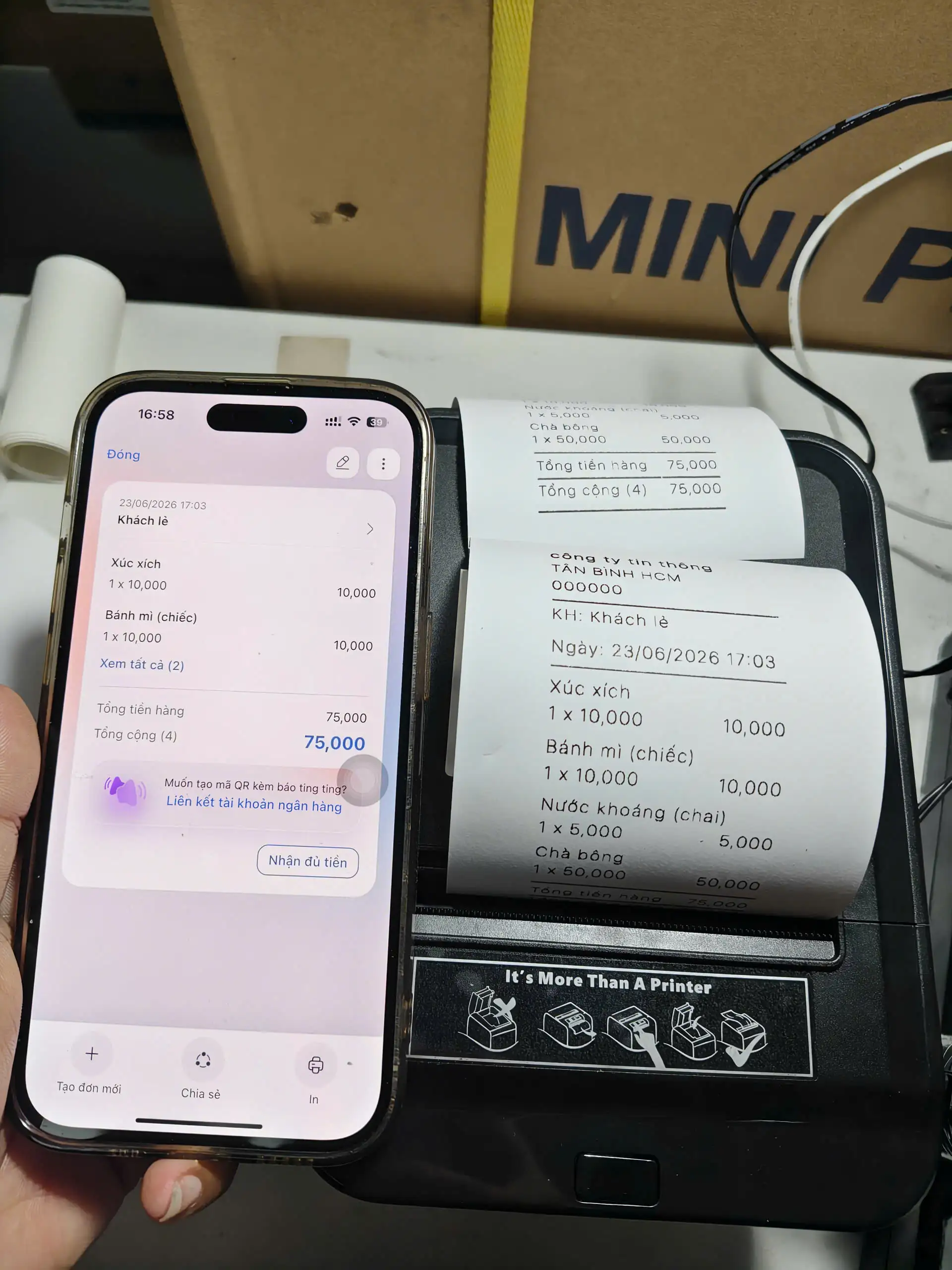 Máy In Bill Knote K80 Cổng LAN Zywell Q822