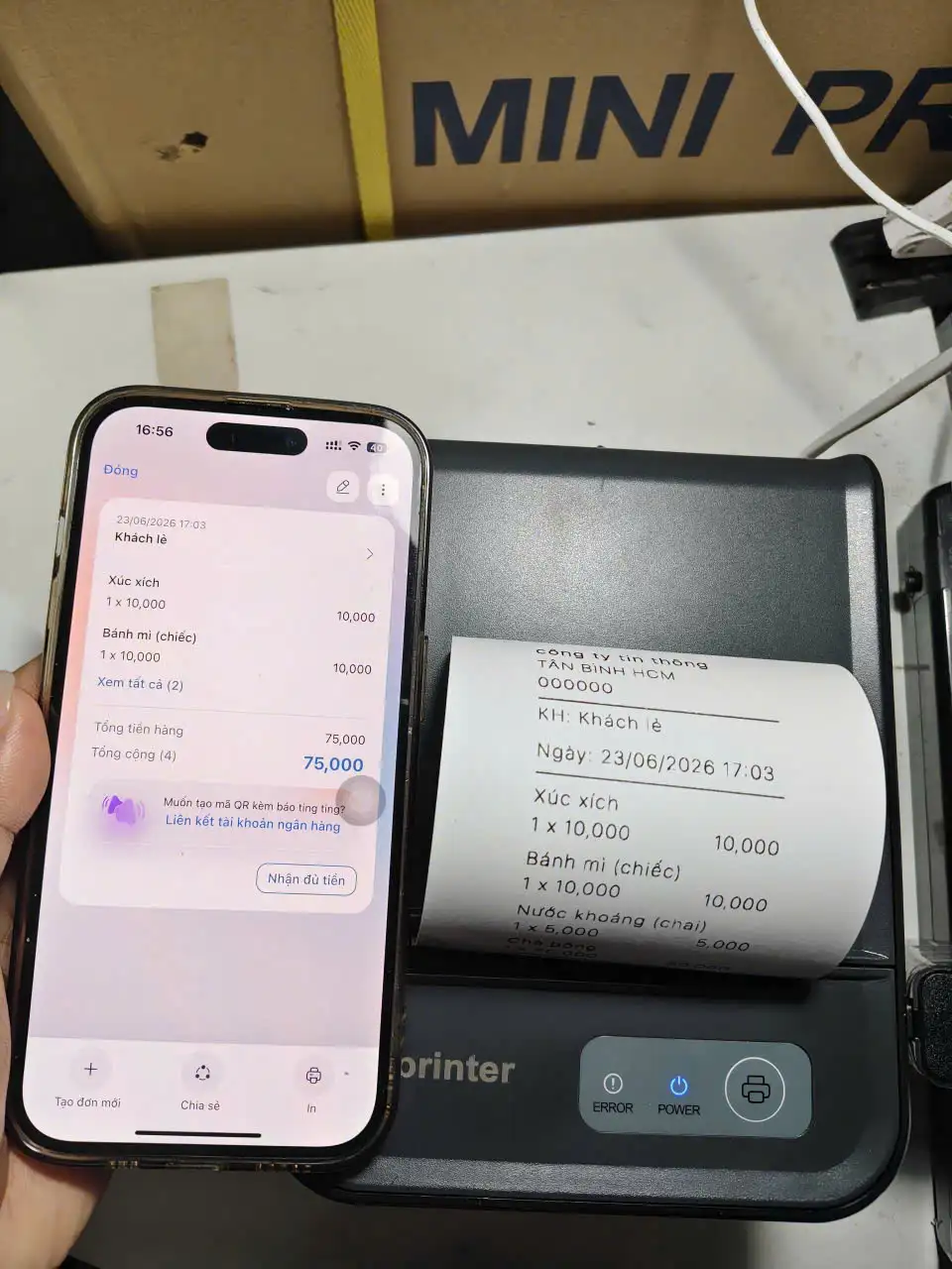 Máy In App Knote K80 Xprinter XP-80TS Cổng LAN