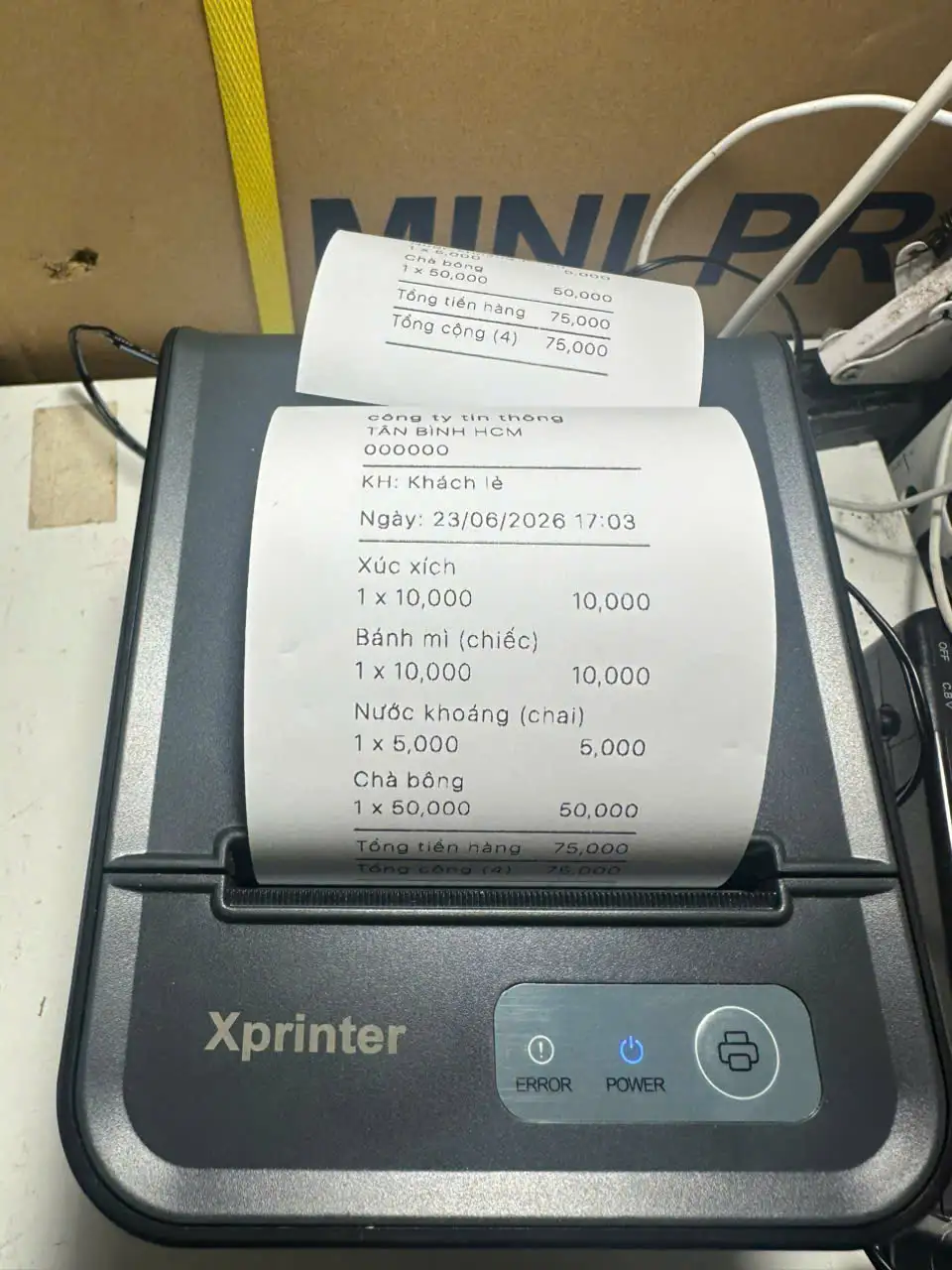 máy in app knote k80 Máy In App Knote K80 Xprinter XP-80TS Cổng LAN