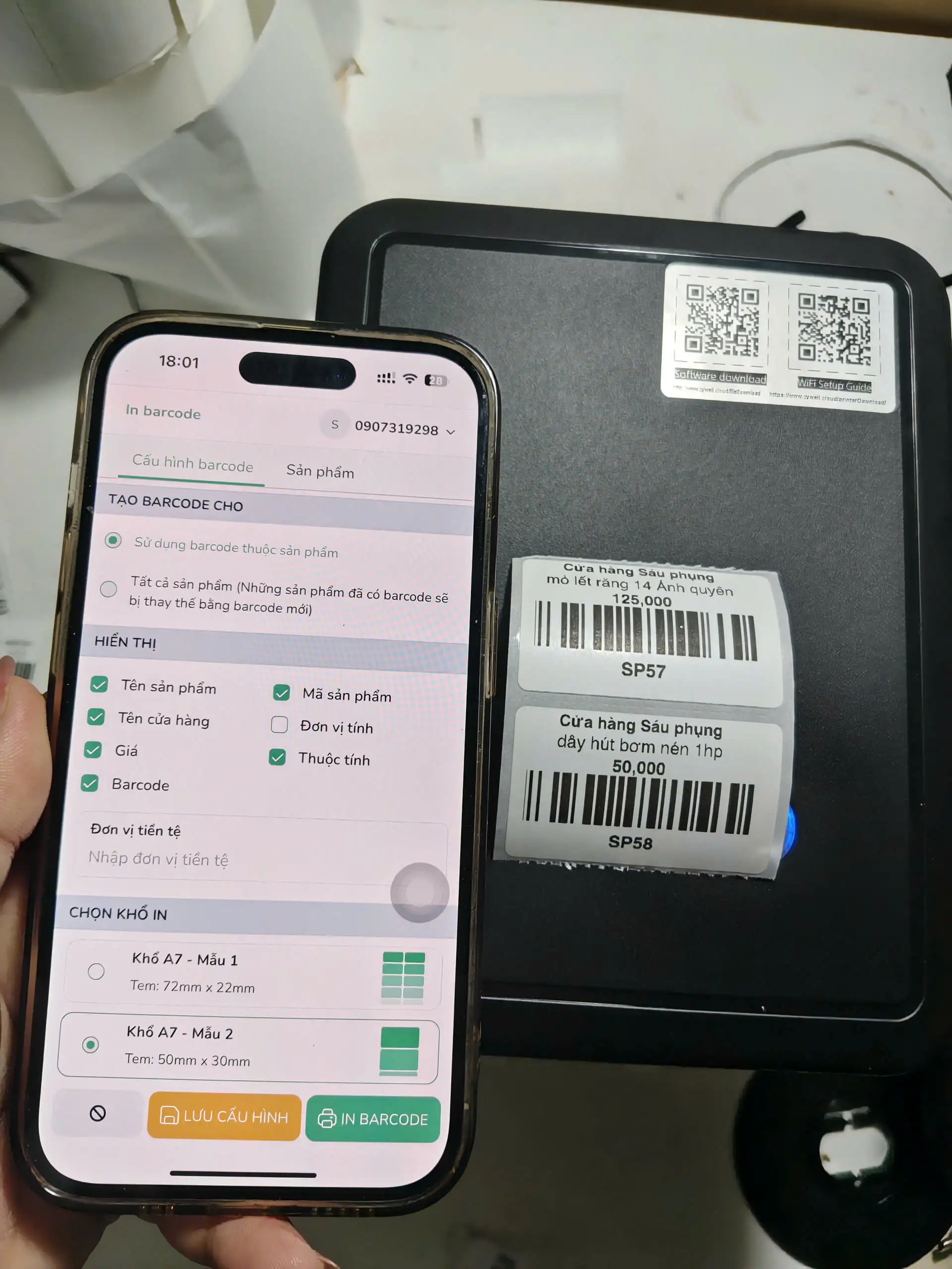 Máy In Mã Vạch, Trà Sữa, Đơn Hàng Zywell ZY3608 USB + WiFi