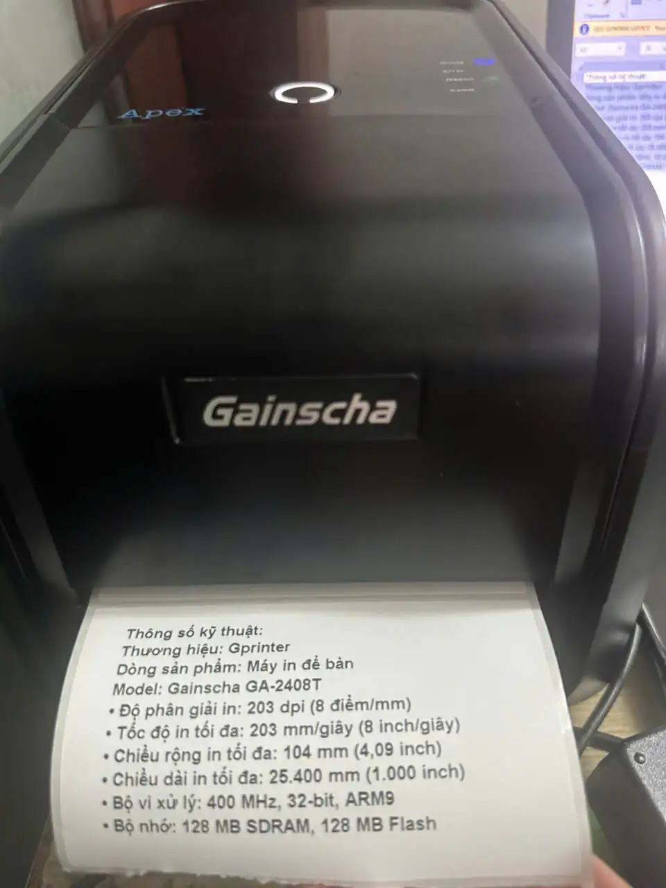 Máy in mã vạch Gprinter Gainscha GA-2408T MÁY IN MÃ VẠCH GAINSCHA GA-2408T USB LAN