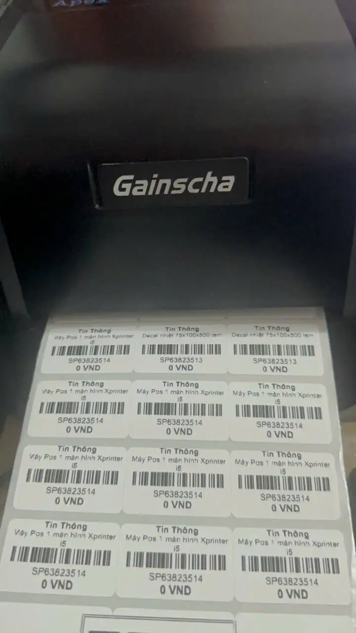 MÁY IN MÃ VẠCH 3 TEM GAINSCHA GA-2408T